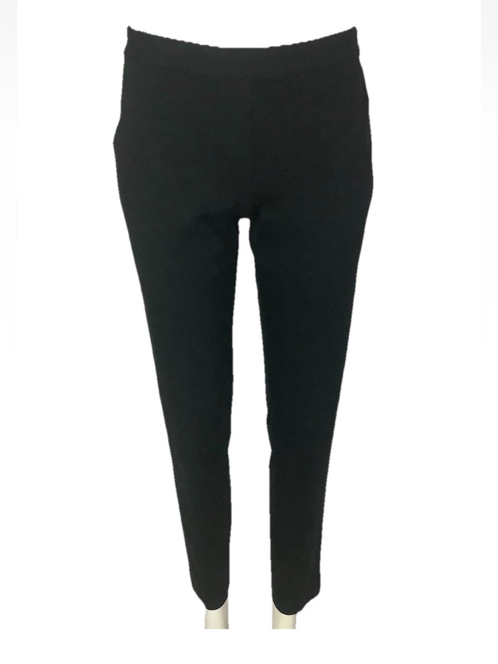 Talbots Sz 2 Jersey Stretch Pull On Straight Leg Business Casual Pants Black